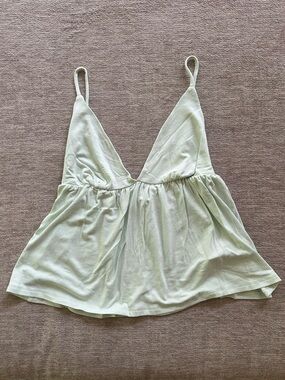 Kimchi Blue Pale Mint V-Neck Spaghetti Strap Babydoll Cami